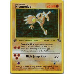 Hitmonlee Fossil 1st Edition "Reprinted"